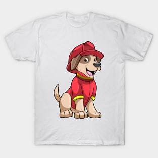 Dog as Firefighter with Fire helmet T-Shirt